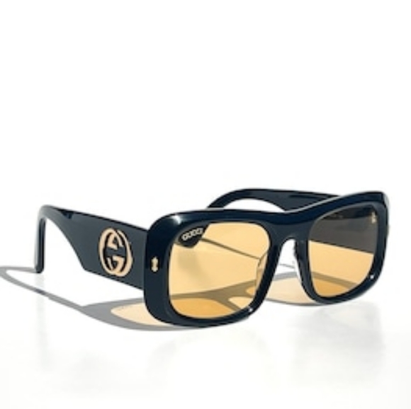 NEW GG1251S 001 UNISEX GUCCI SUNGLASSES BLACK YELLOW GUCCI EYEWEAR - Picture 6 of 9